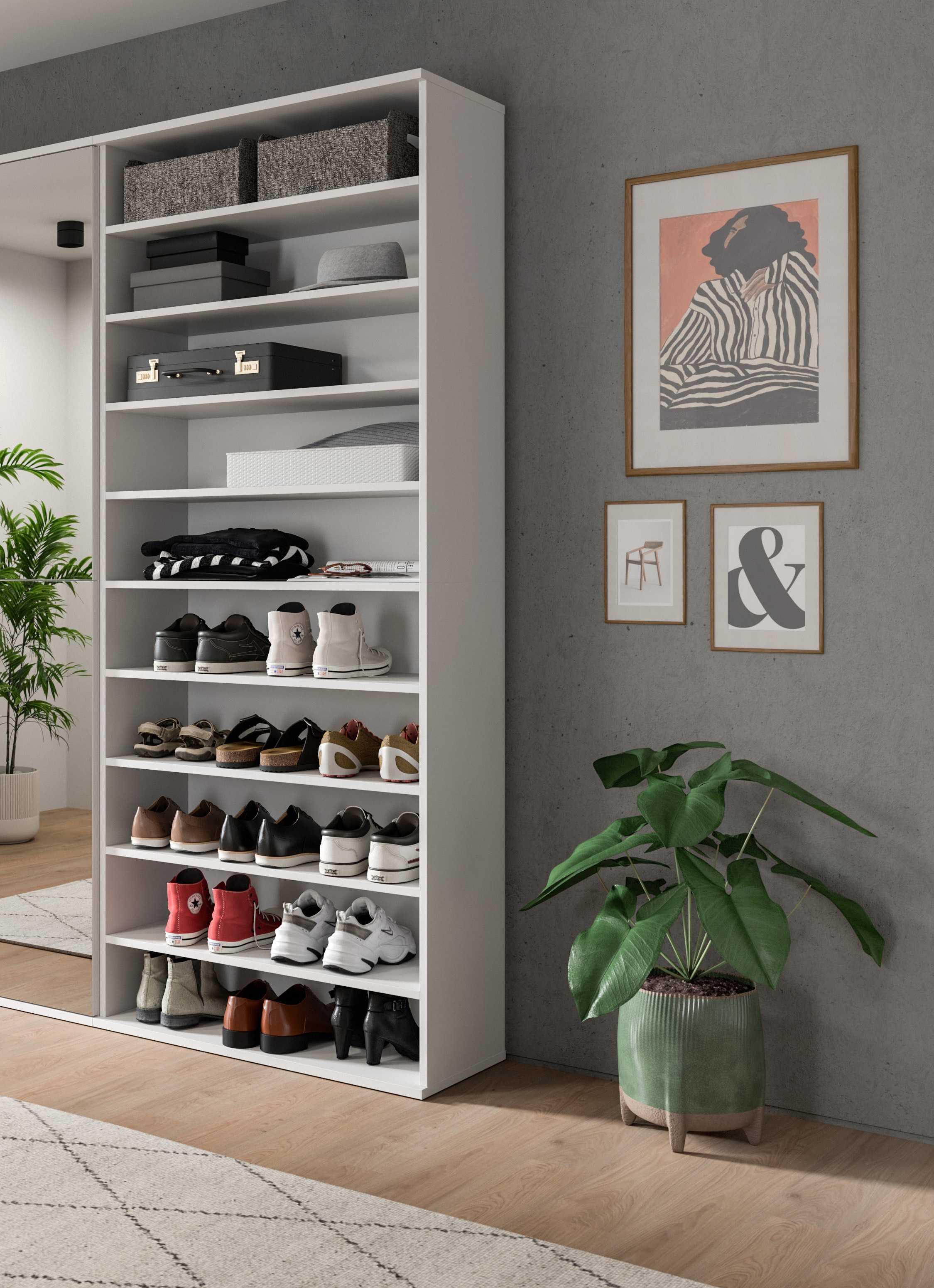INOSIGN Schuhregal »Trondheim Schuhregal Höhe 191cm,« 1 Stk. tlg. für ca. 30 Paar Schuhe, offene Fächer, Schuhregal, Flur, Diele