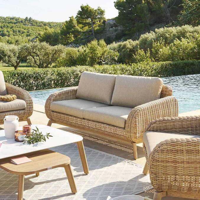 Canapé de jardin MANISSA Honey & Beige
