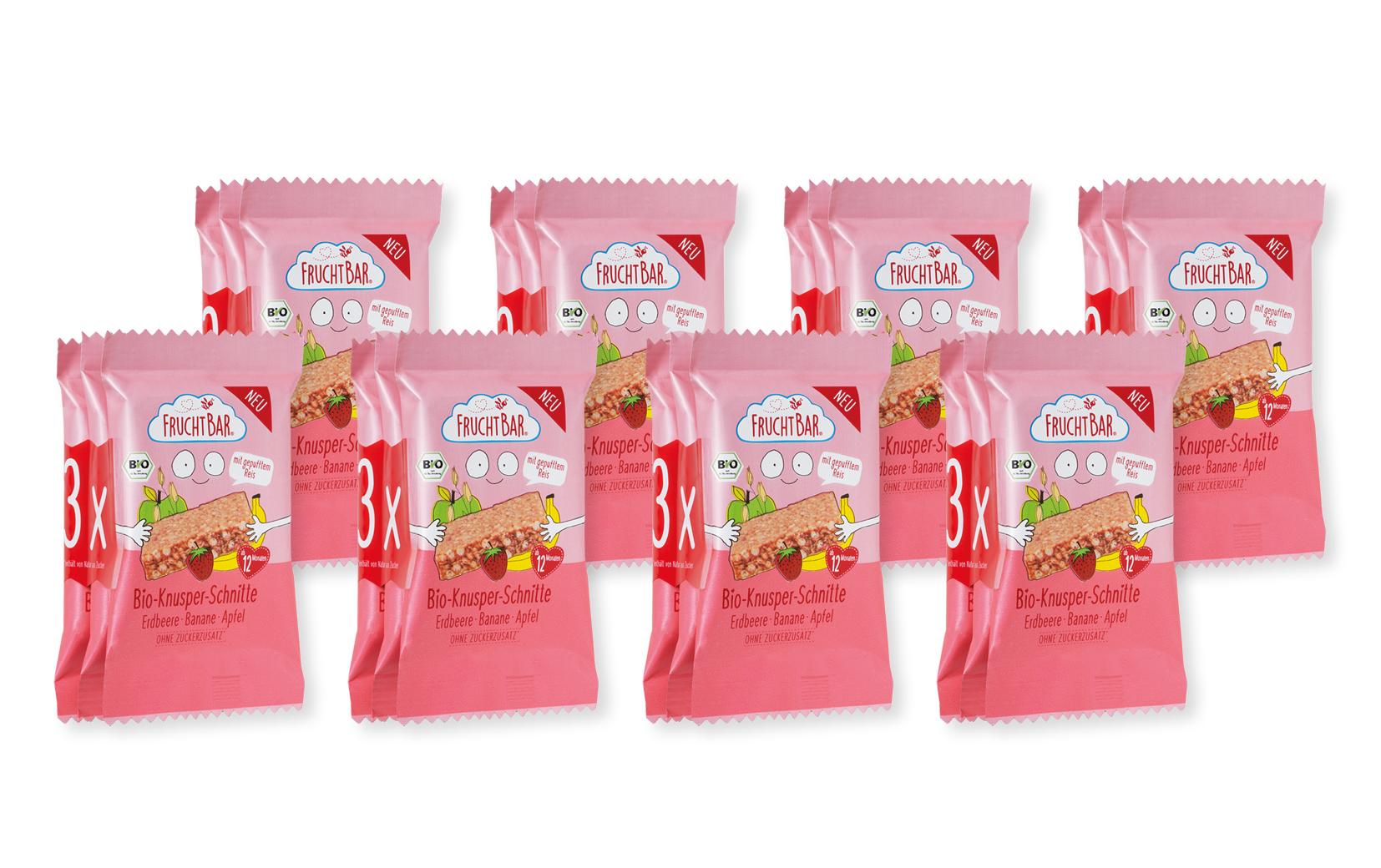 Riegel Knusper Schnitte 8 x (3 x 23g)Früchteriegel mit Erdbeere, Banane und Apfel