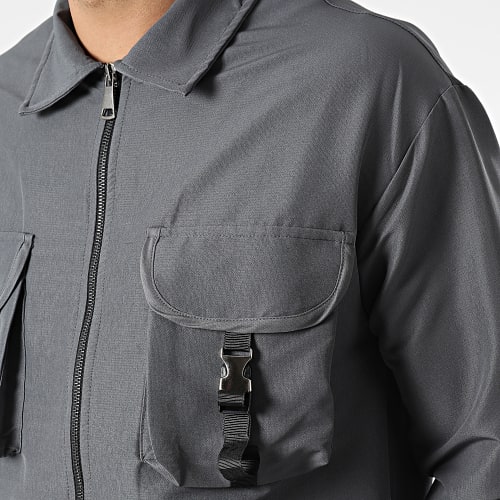 Ensemble Veste Zippée Et Jogger Pant KL-2012 Gris