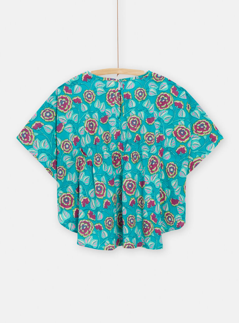 Cape de plage impimé fleurs pour fille