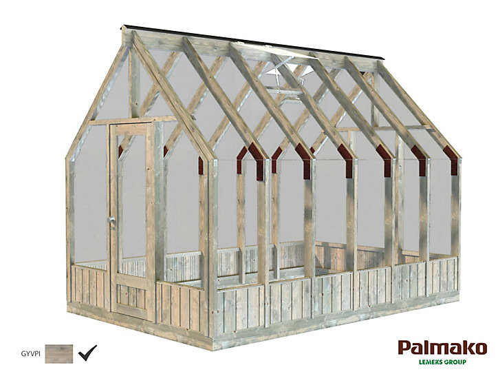 Serre Emilia 8.2 m² en bois autoclave et verre trempé Palmako