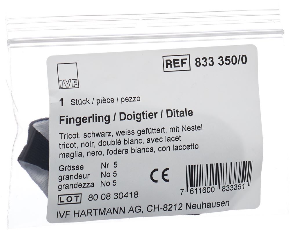 IVF Fingerling Tricot<br>1 Stück, Gr5, schwarz