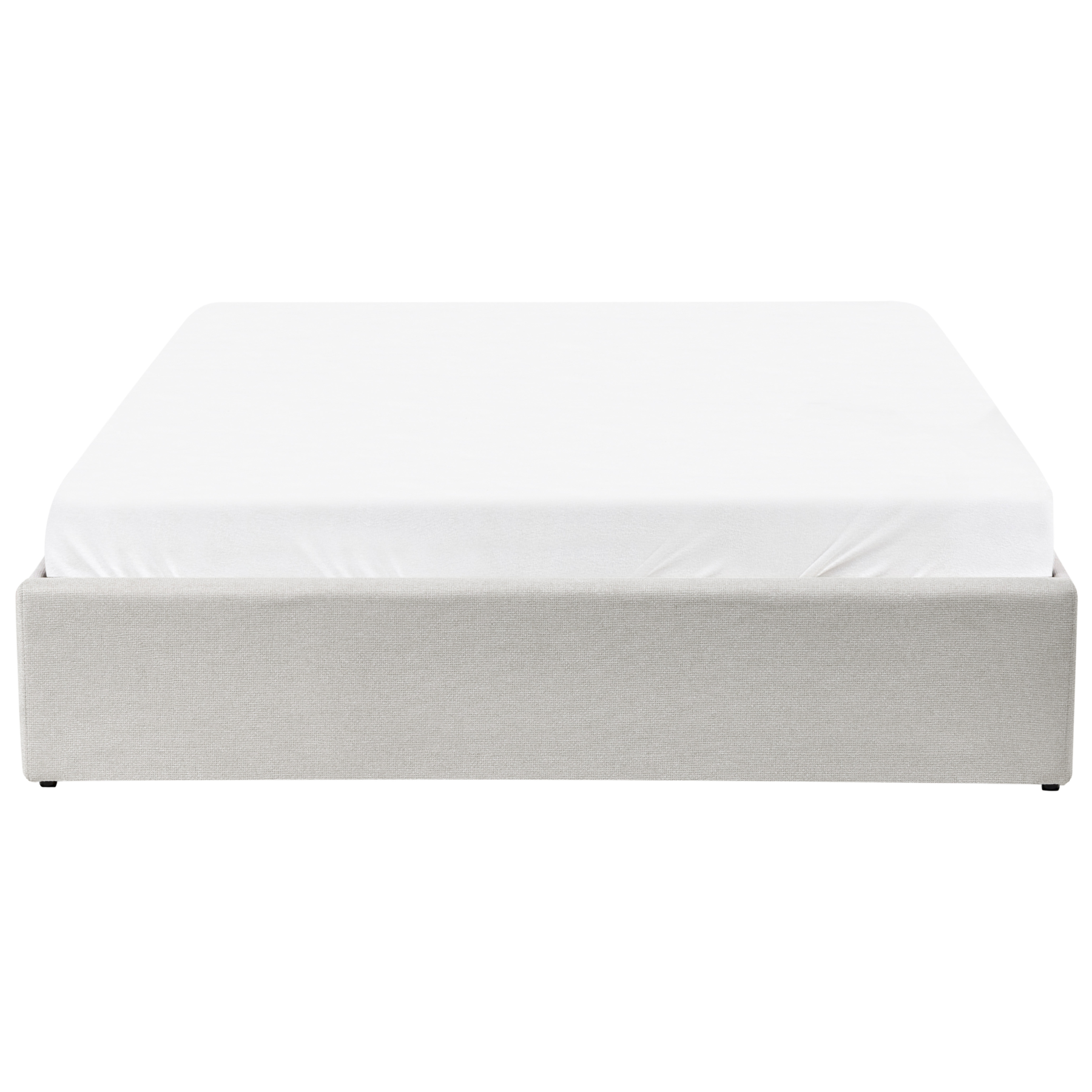 Beliani-DINAN-Tweepersoonsbed-Lichtbeige-140 x 200 cm-Polyester