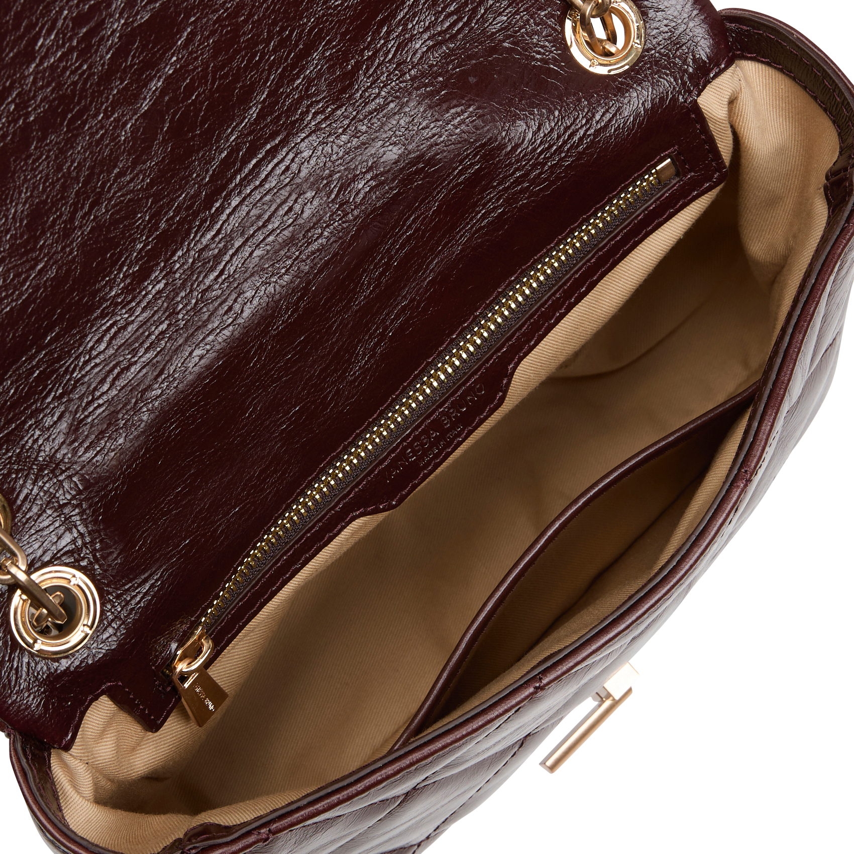 GRAND MOON - Sac bandoulière en cuir | Marron