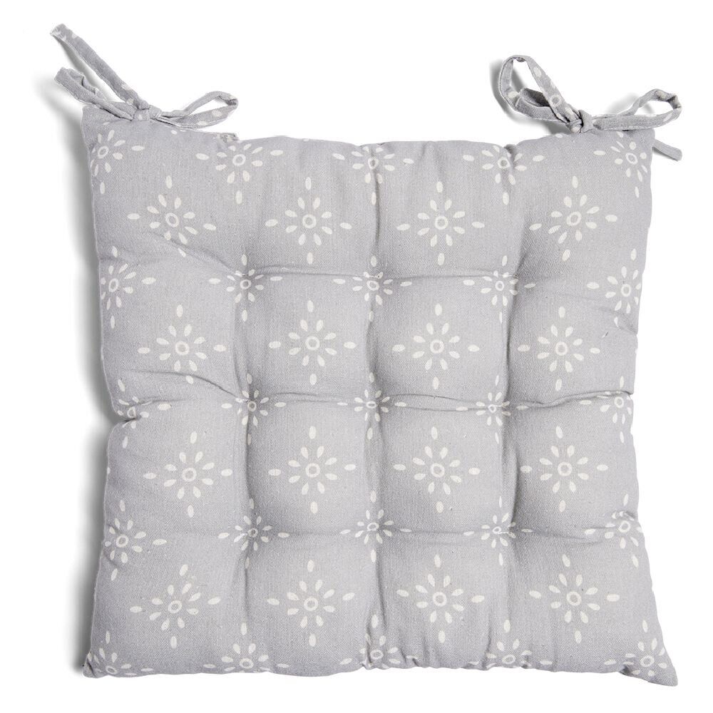 Galette de chaise 40x40cm polycoton gris