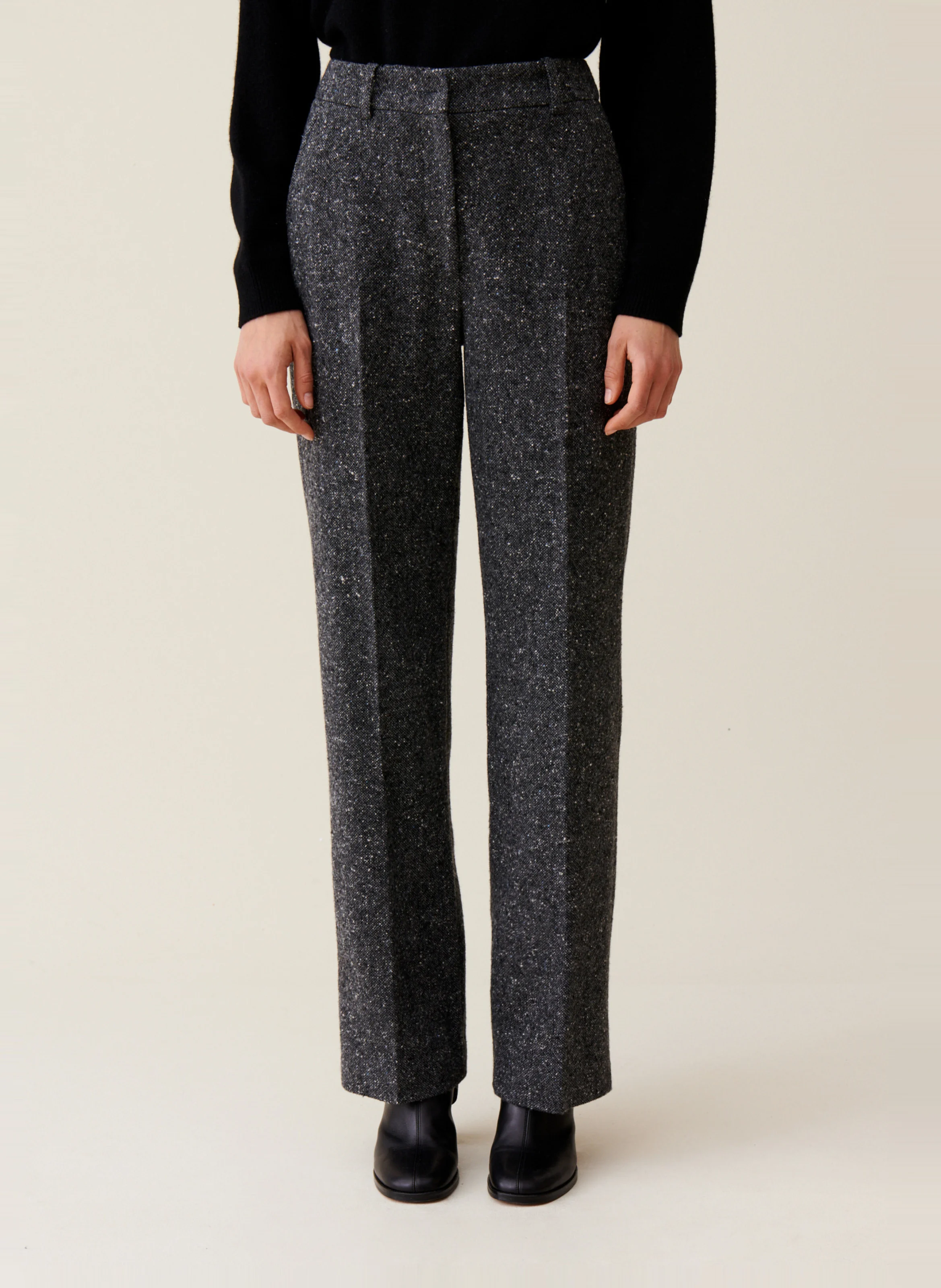 Pantalon à pinces droit | Gris