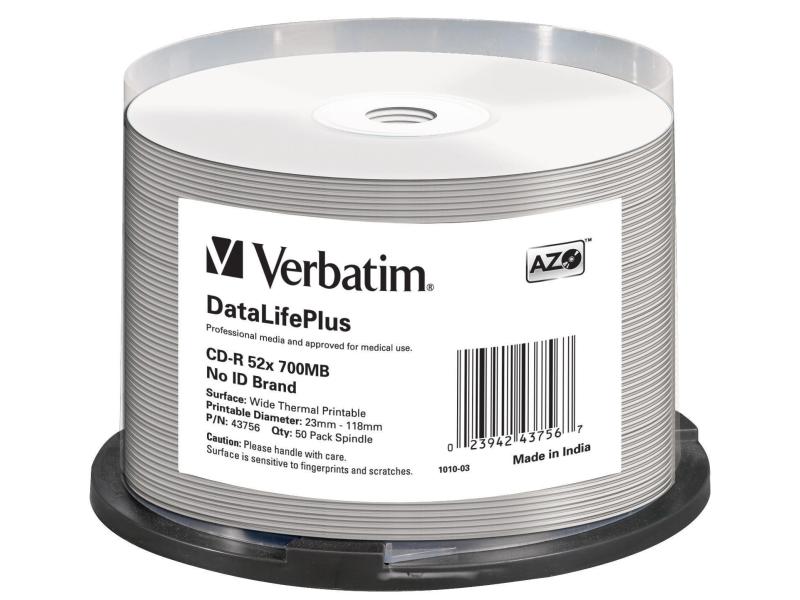 Verbatim CD-R Thermo 0.7 GB, Spindel (50 Stück) CD-R, 700 MB, 50 Stück