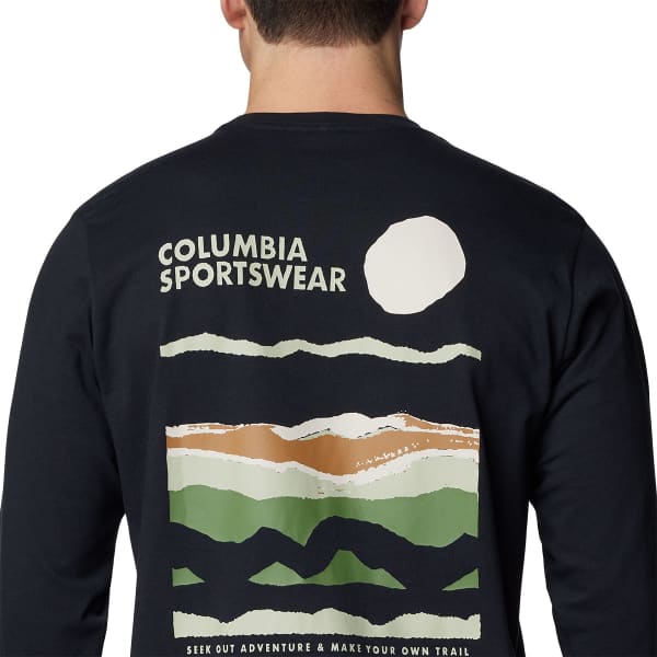 T-shirt COLUMBIA EXPLORERS CANYON LONG SLEEVE T-SHIRT BLACK/TORN SUNSCAPE