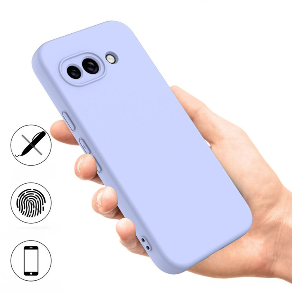 Google Pixel 9a Silikon Case Hülle mit Kameraschutz   Trageschlaufe - Lila