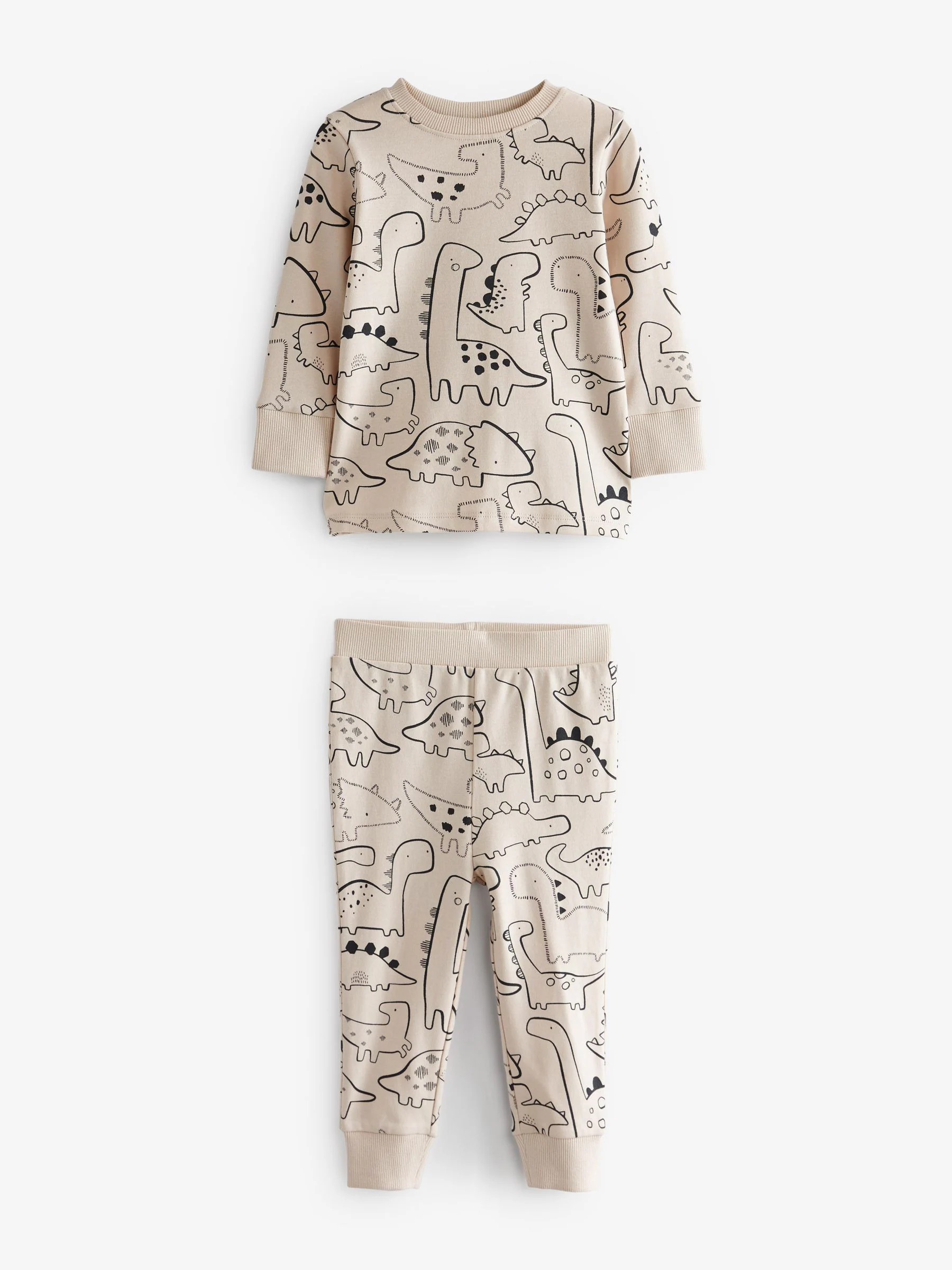 Naturel/zwart dinosaurus - Verpakking van 3 knusse pyjama's (9 mnd-10 jr)