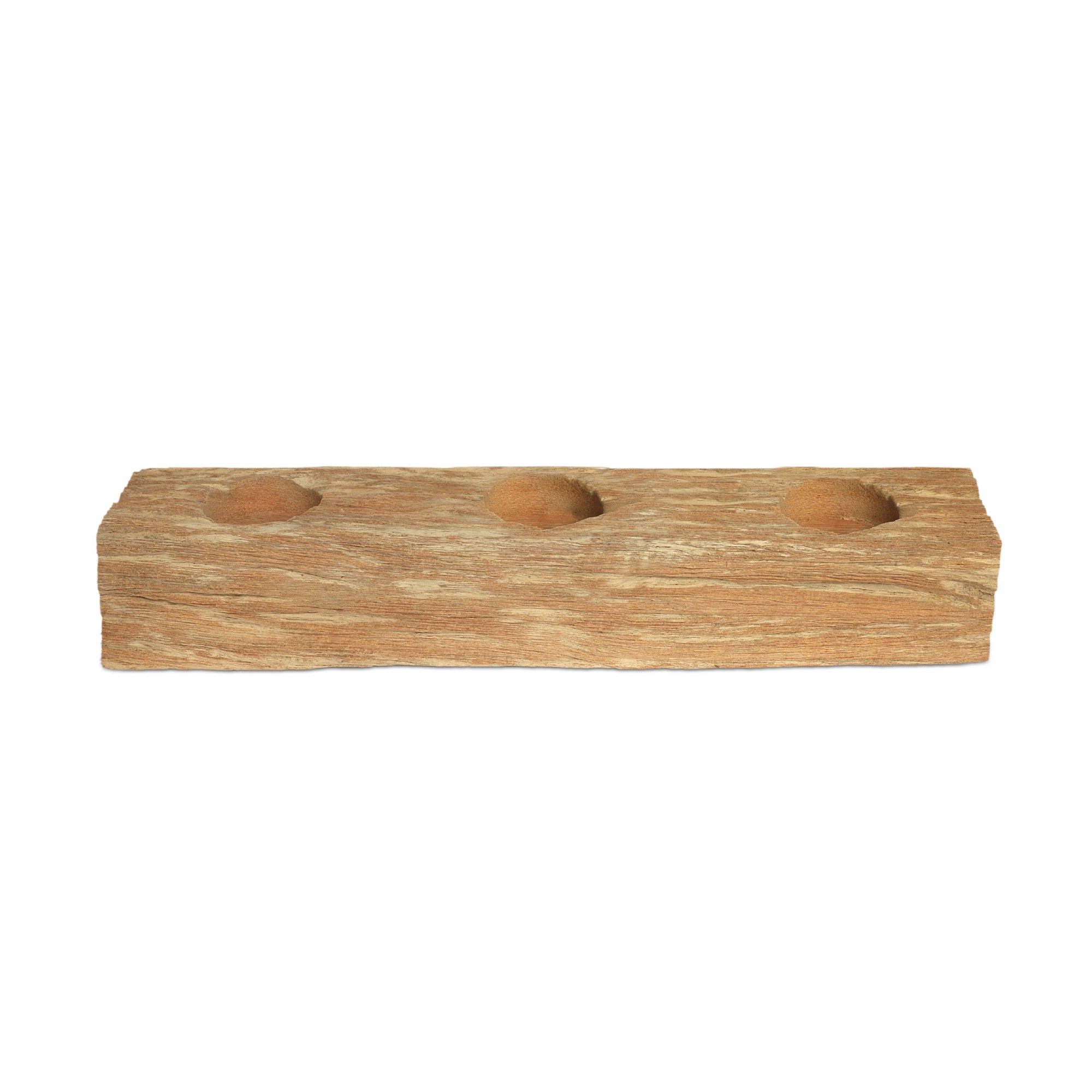 3-er Kerzenhalter aus Schneckenholz, L 30 cm von fischer's lagerhaus
