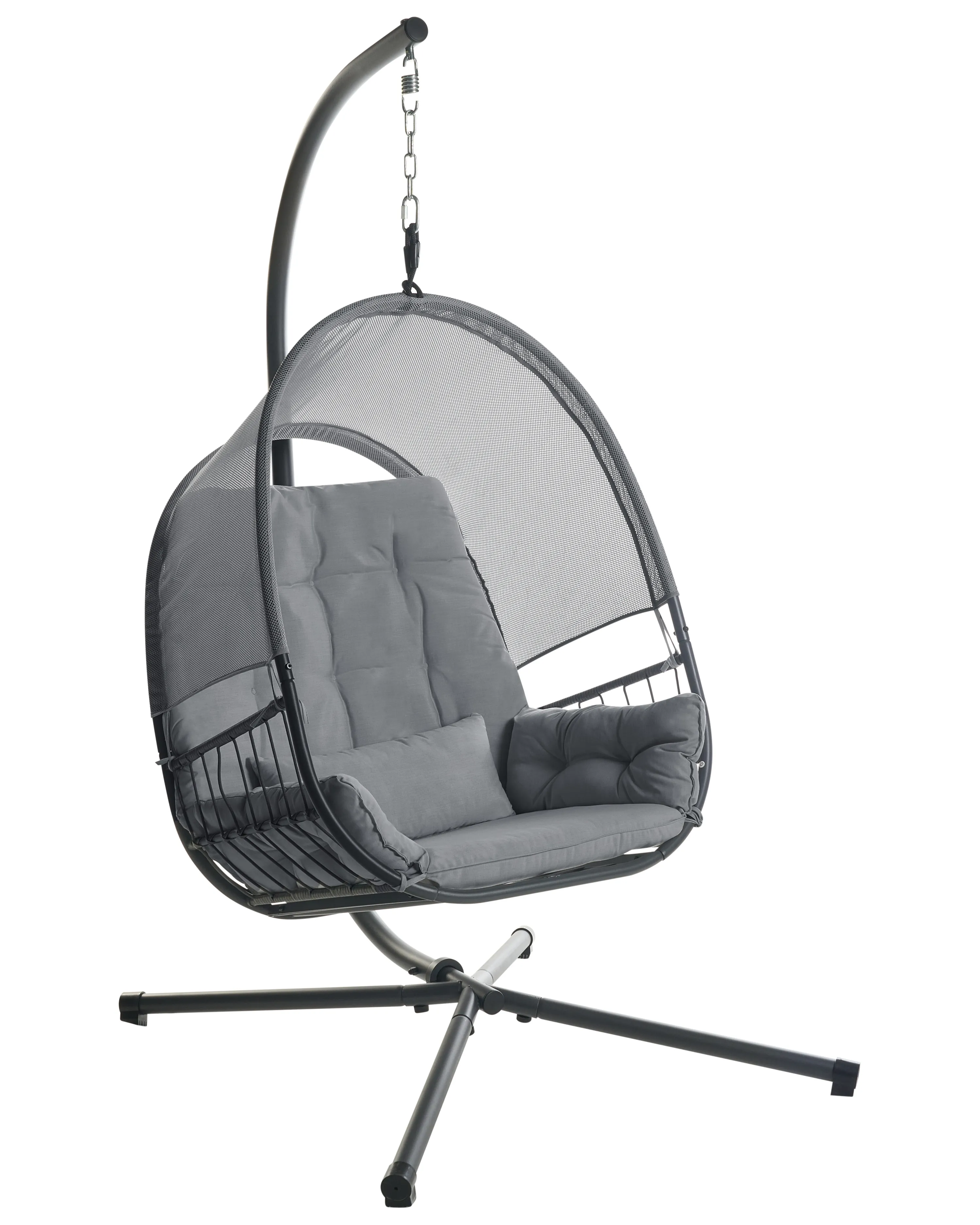 Hangstoel met standaard ALVIANO Stof Donkergrijs