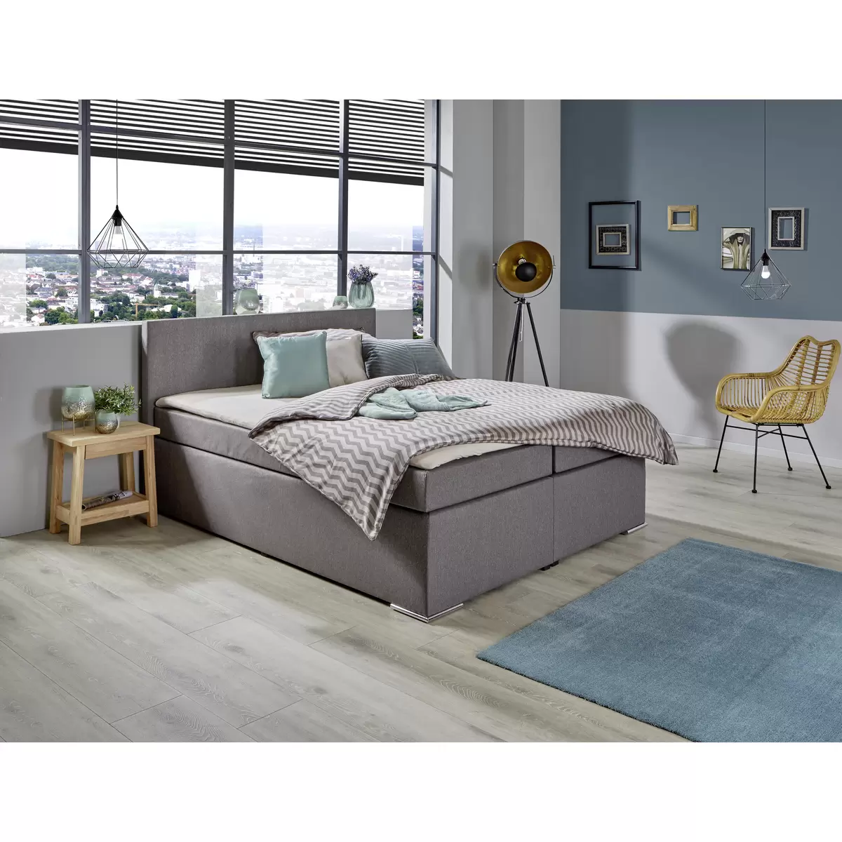 Boxspringbett Nero 160 x 200 Graubraun