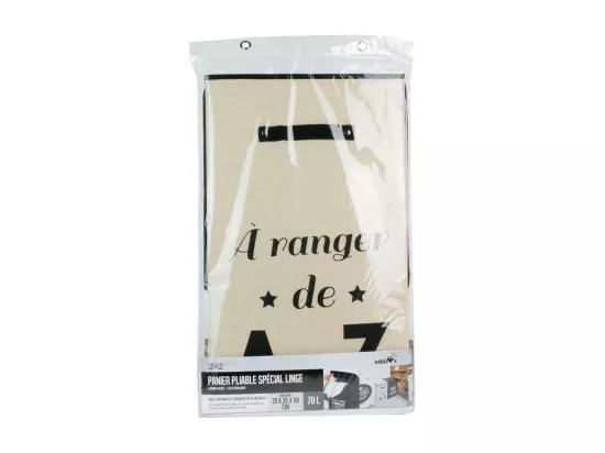 Panier à linge pliable en tissu 70L Famille Beige