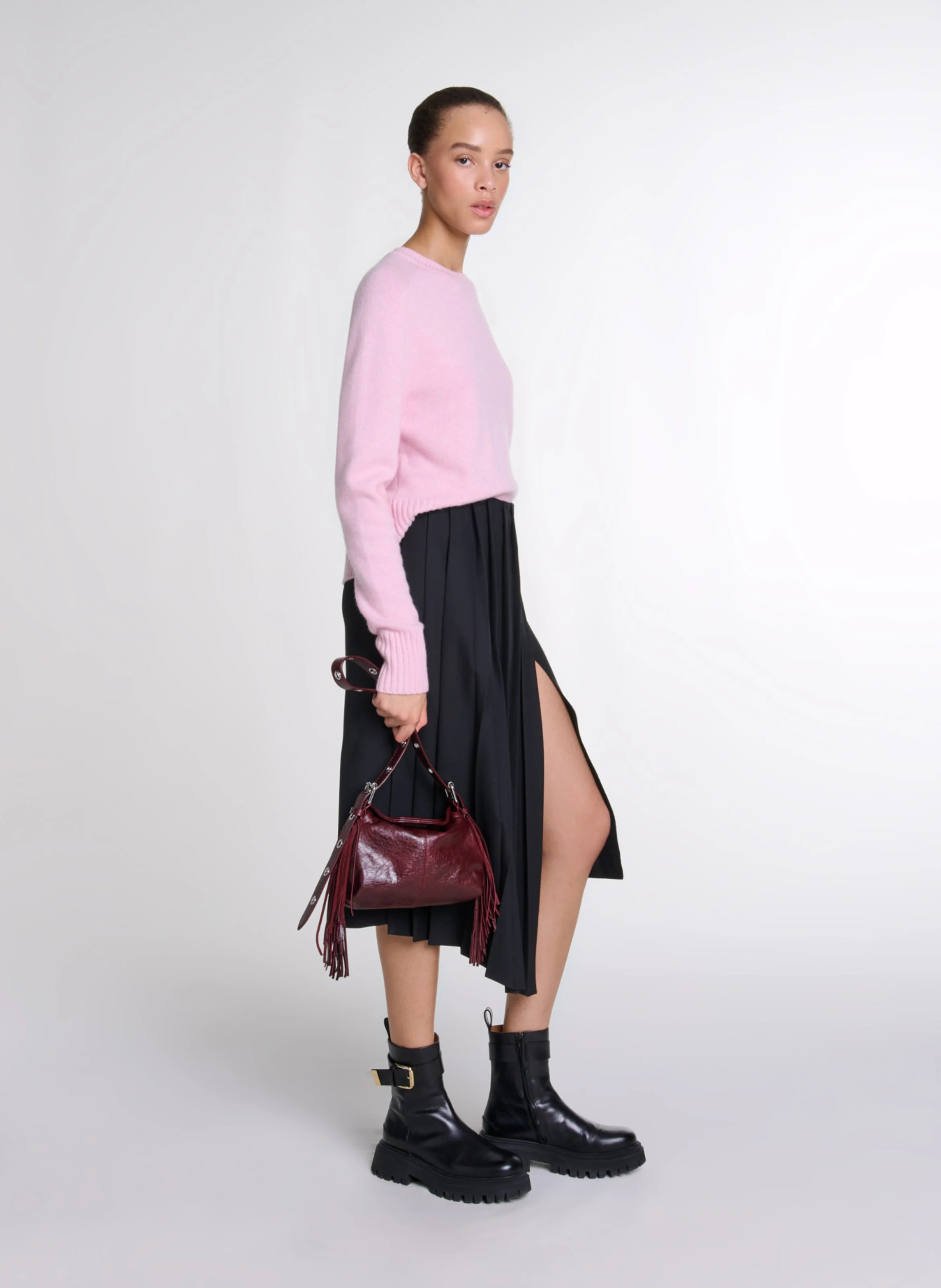 Jupe midi asymétrique | Noir