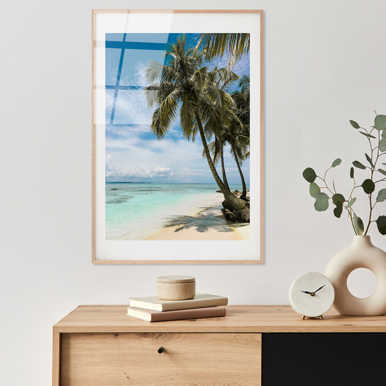 Wallity Impression sur verre Plage multicolore - 30x45 cm