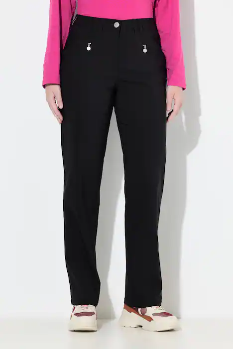 Bengalinhose Mony, konisches Bein, Zipptaschen, schwarz