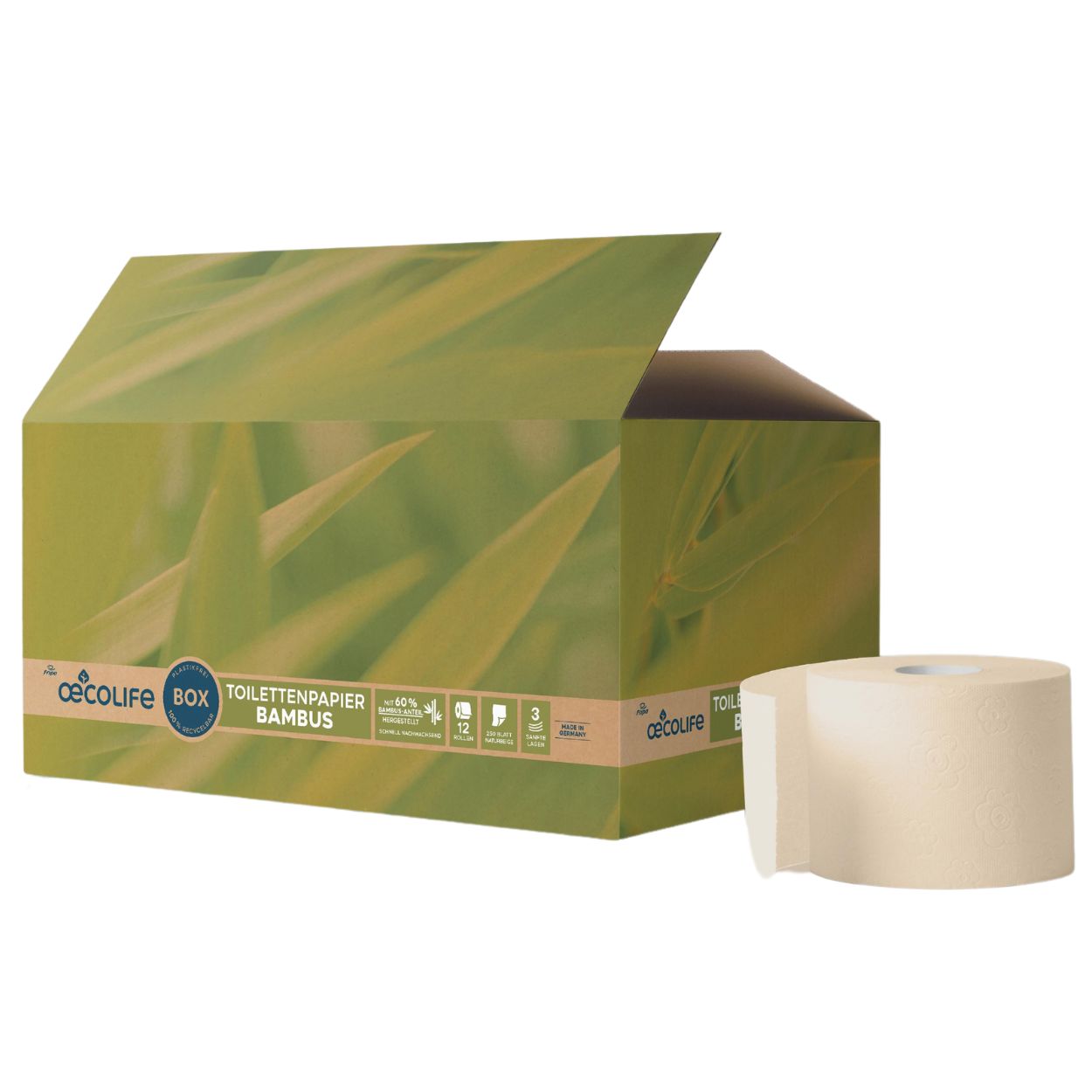 oecolife Toilettenpapier Box BAMBUS