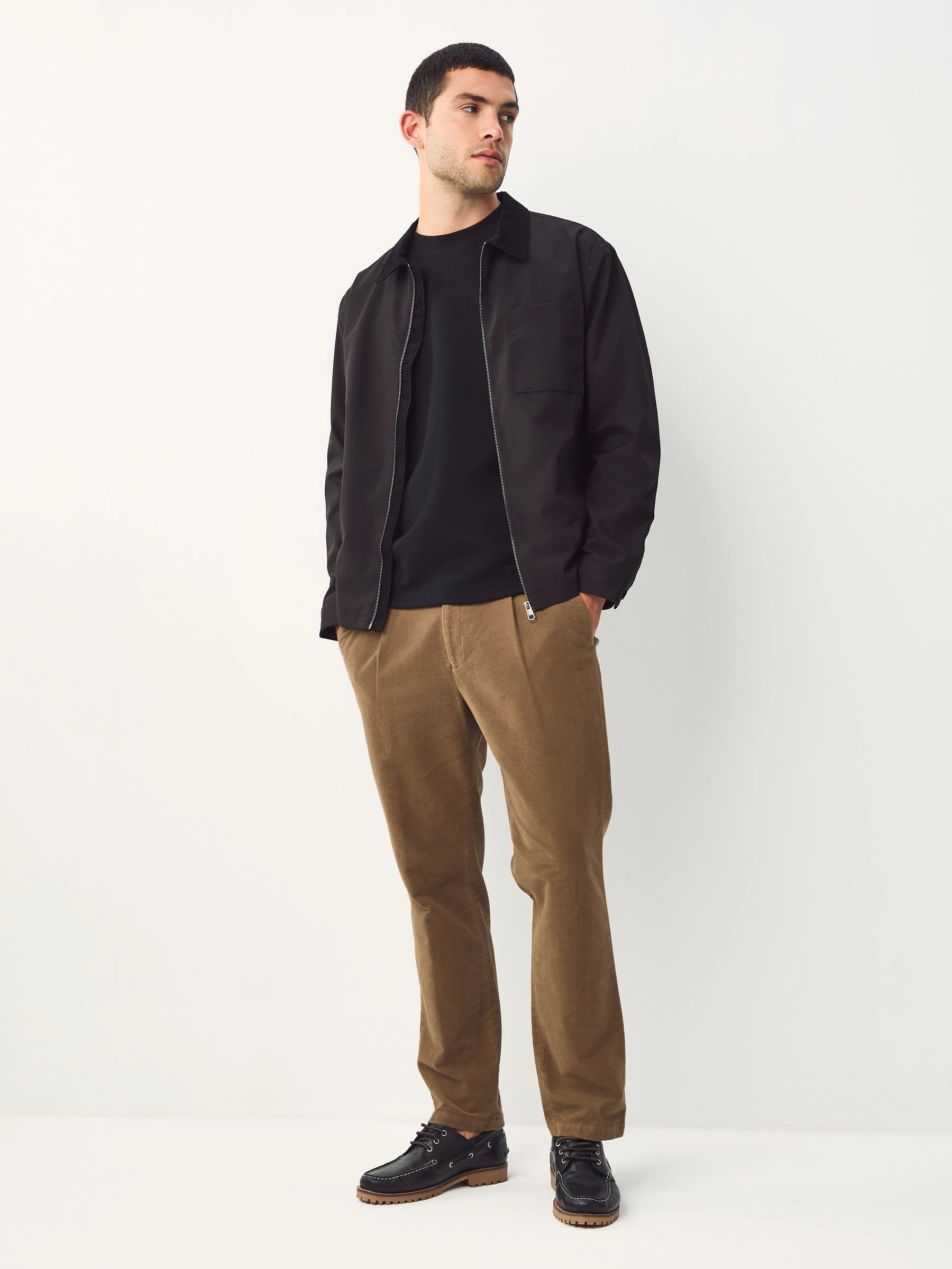 Lichtbruin - Regular fit Smart Signature Emmetex Moleskin Italiaanse stof chino broek