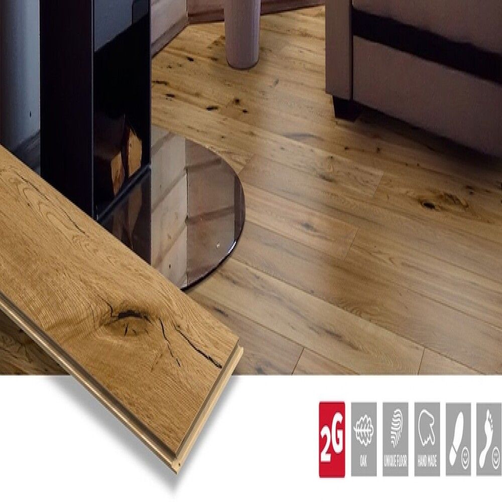 PARKETTGULV NQD OAK RUSTIC 1-STAV 14/3X190X1900MM 2,89M²