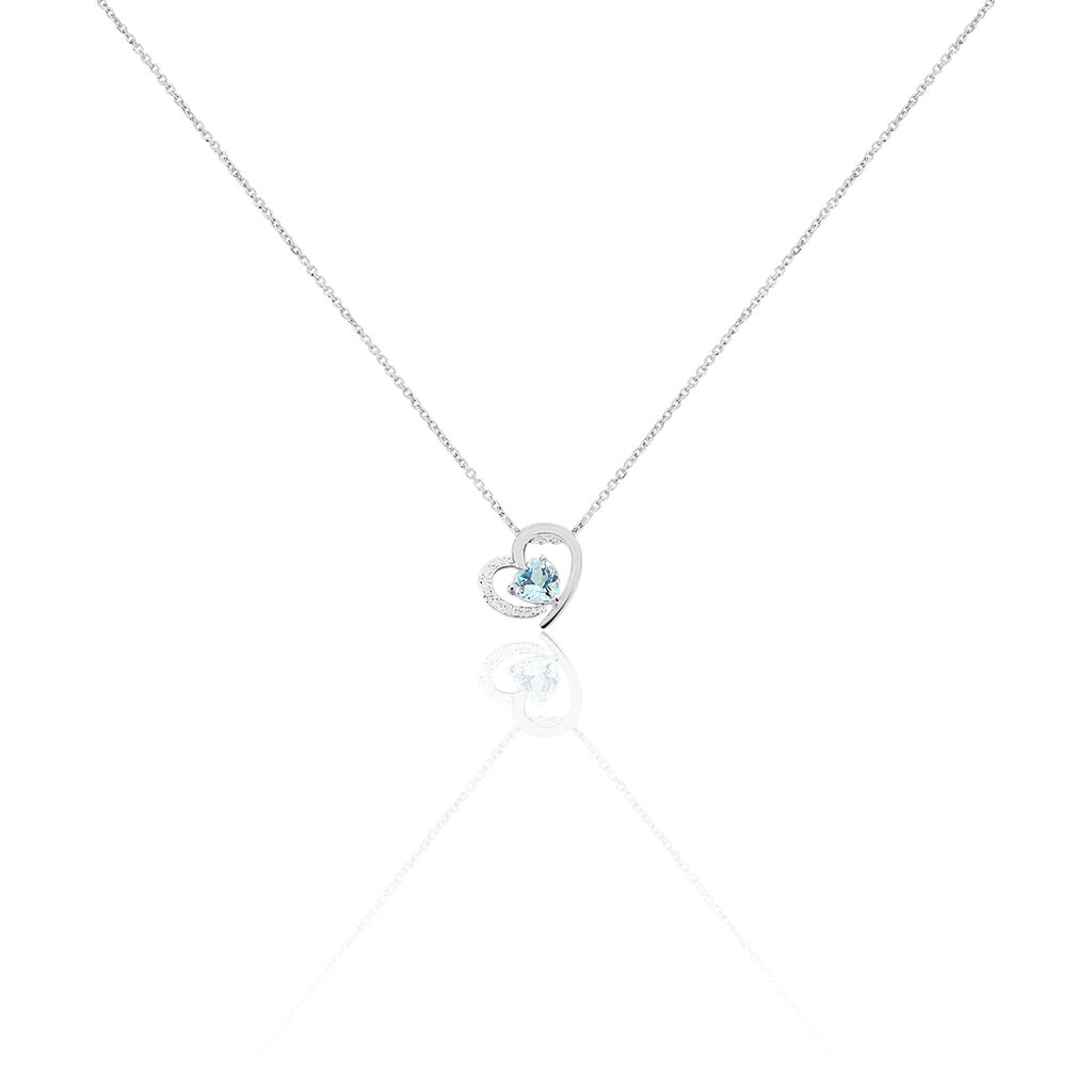 Collier Eliana Or Blanc Topaze Et Oxyde De Zirconium