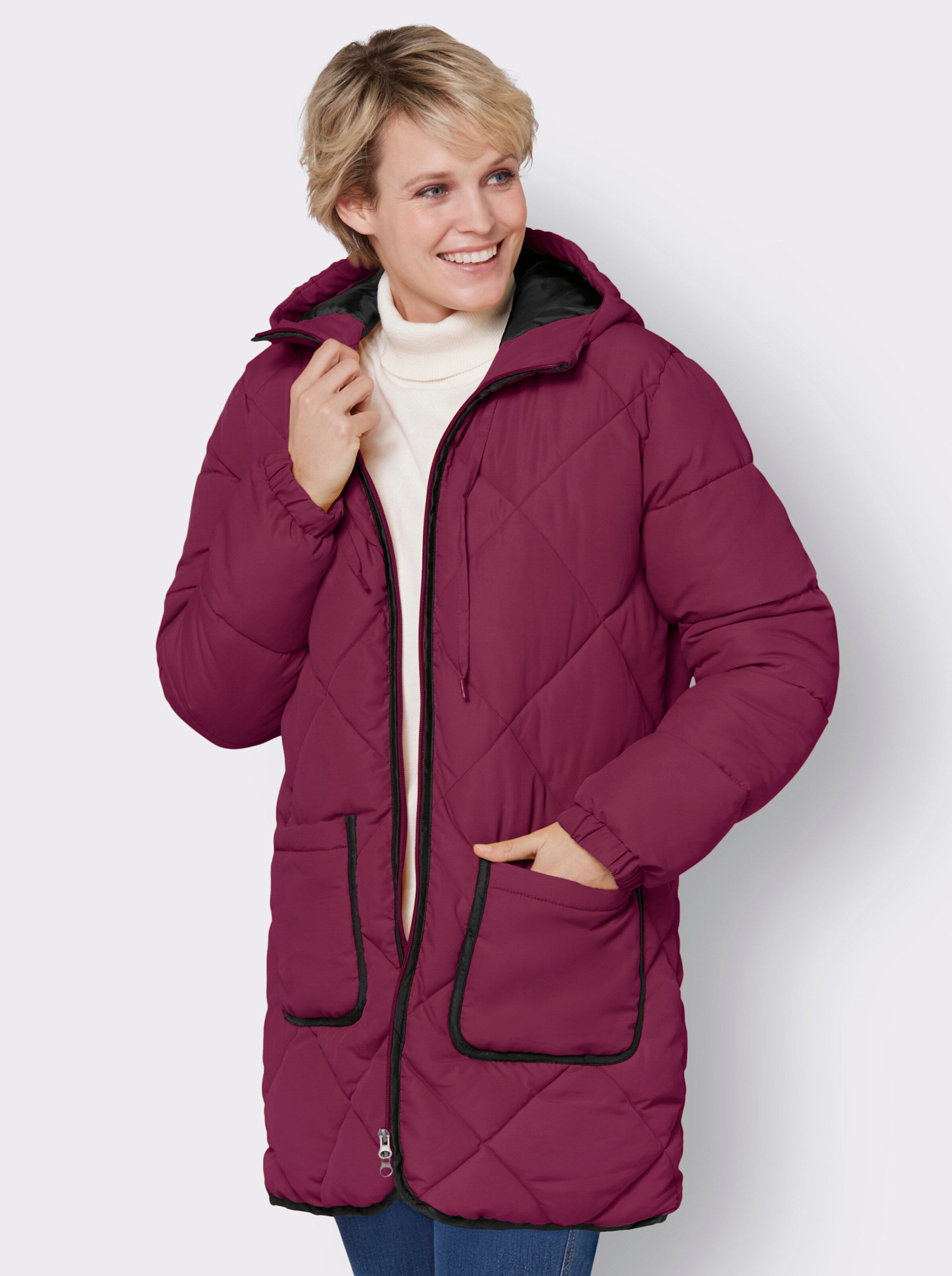 Longjacke mit elastischen Bündchen