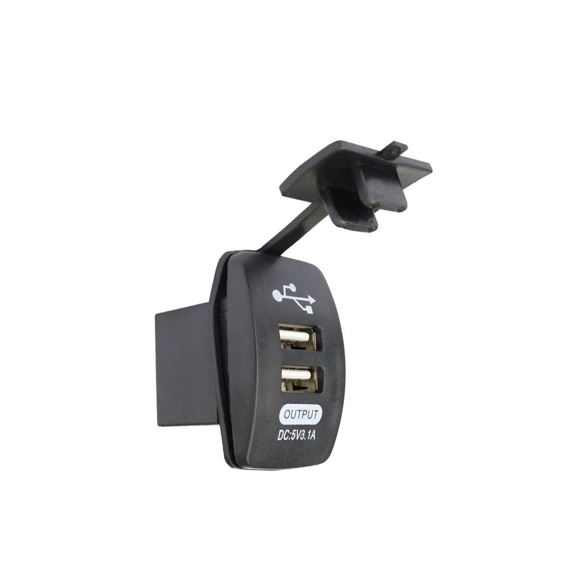 Båtformet dobbel USB-billader Sort+gressfarge