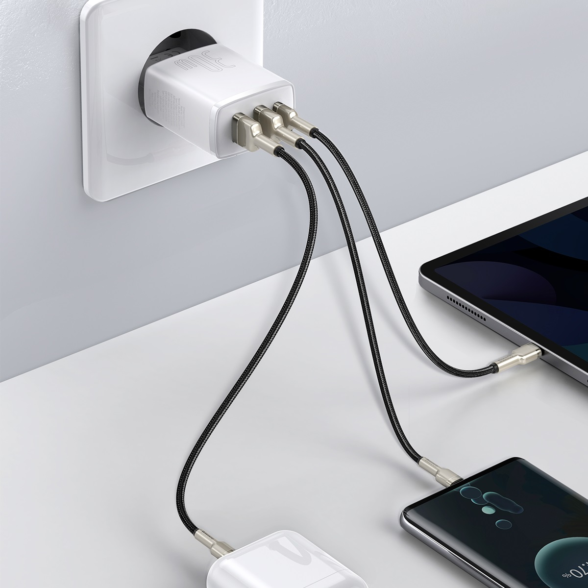 (30W) Dual USB A / USB C Quick Charge QC 3.0 Ladegerät mit Power Delivery 3.0 - Weiss