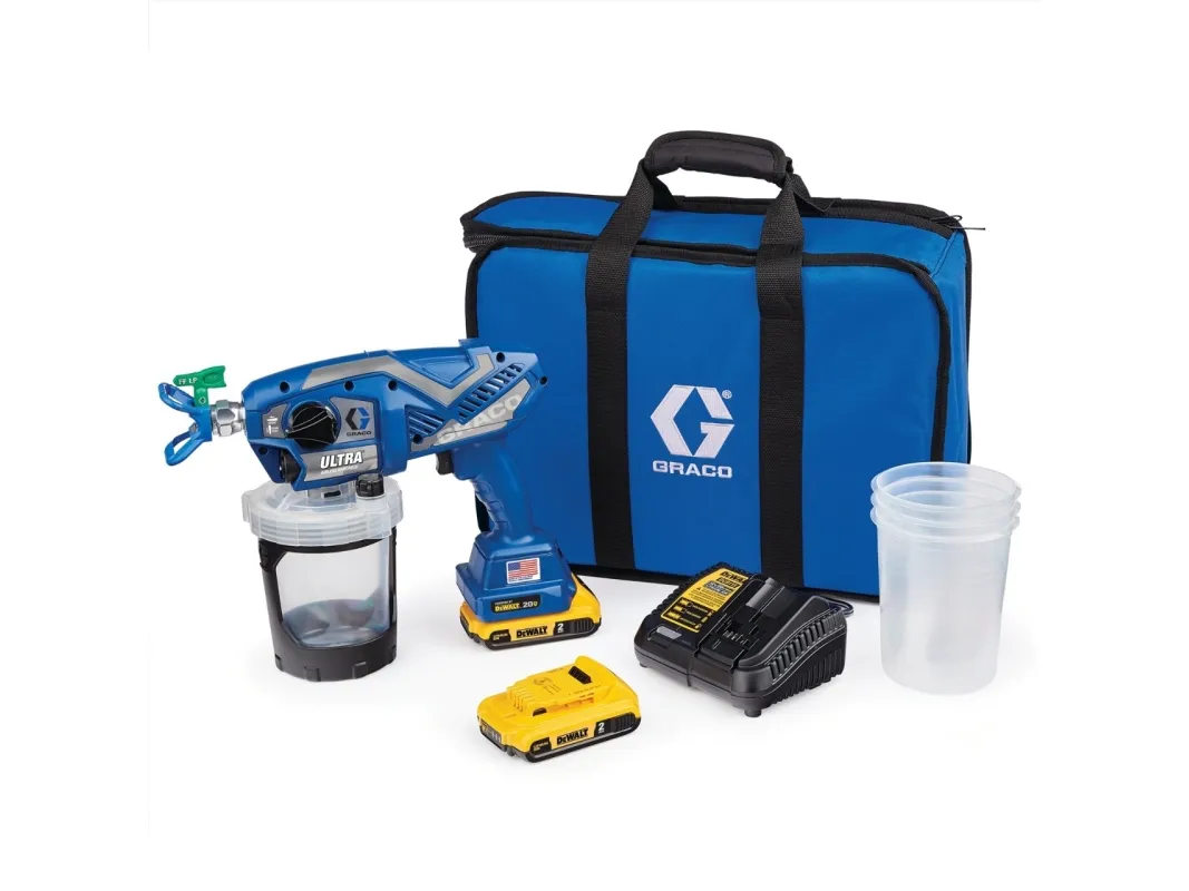 Graco Ultra HH Airless Malersprøjte med 2 x Batterier Lader/Taske m.m