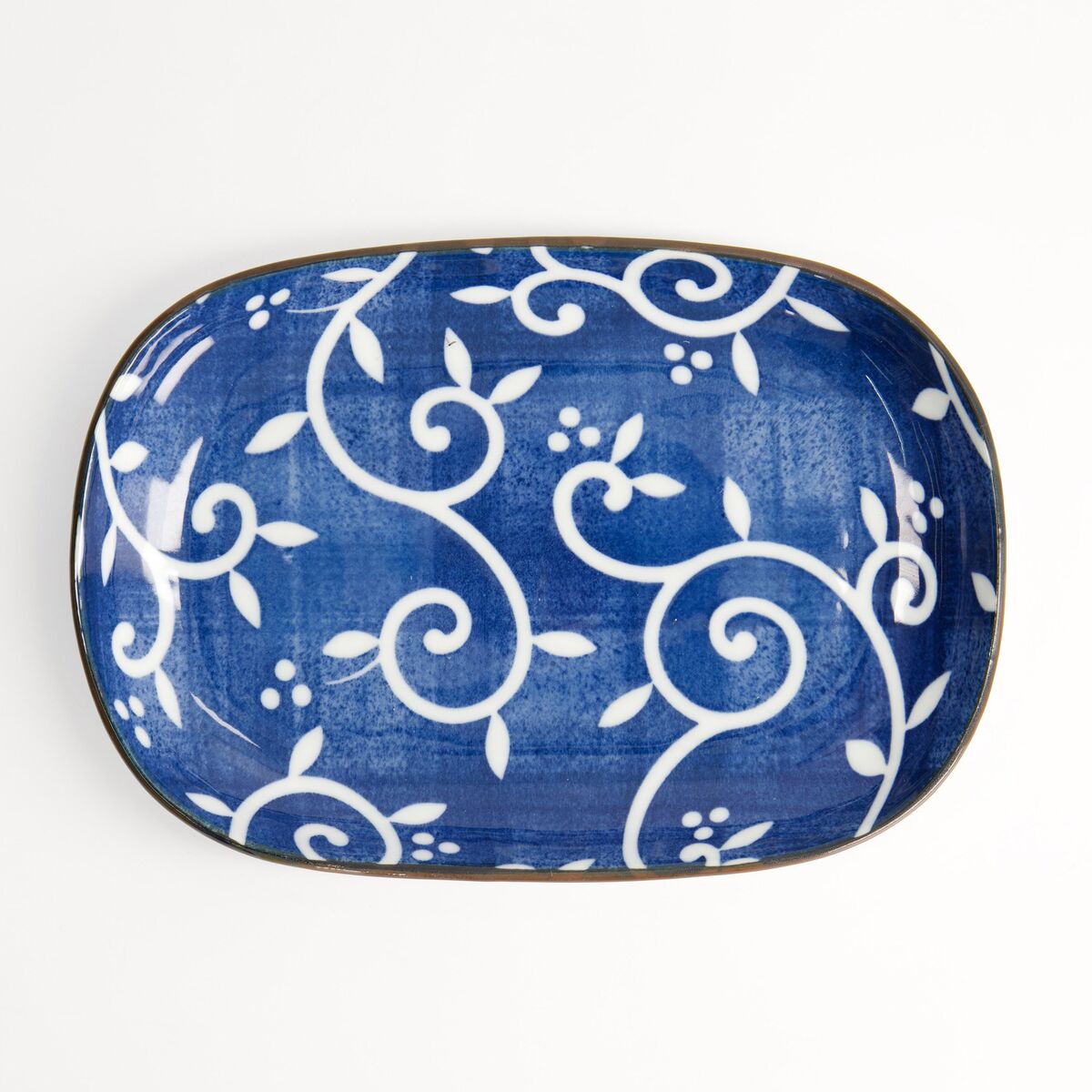 Blue Karakusa oval tallerken
