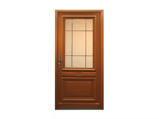 Porte D'Entrée Bois Vitrée, Cornelia, H,215Xl,90 P, Droit Cote Tableau