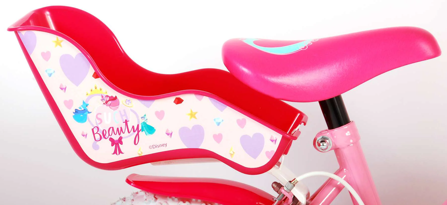TPFSports Disney Princess Kinderfahrrad - Mädchen - 12 Zoll - 2 Handbremsen - Pink