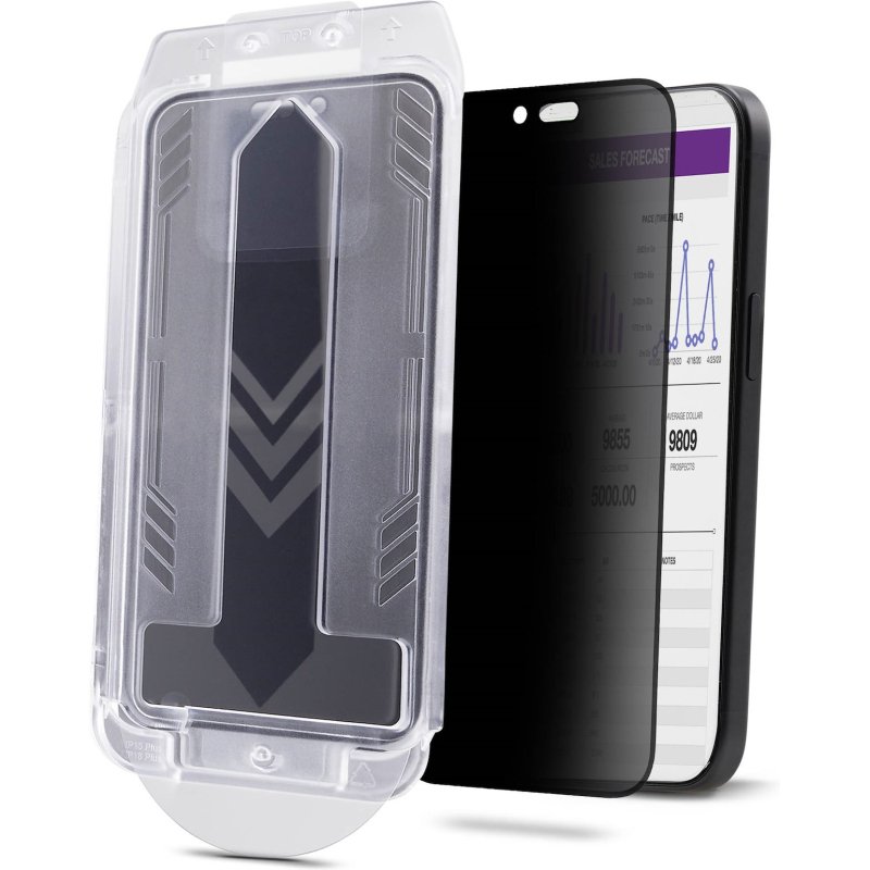 StarTech.com Filtre de Confidentialité pour iPhone 16 à 4 Directions et 360°, Supporte l'Orientation Portrait/Paysage, Tactile, Protection en Verre Trempé, Filtre à 4 Directions, TAA