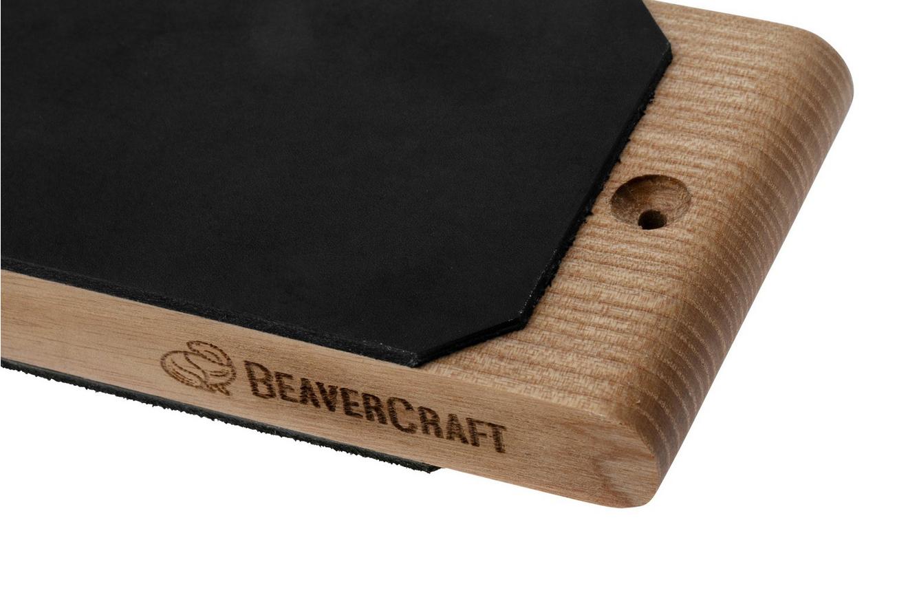 Beavercraft LS1P1 Dual-Sided Leather Paddle Strop with P01 Polishing Compound