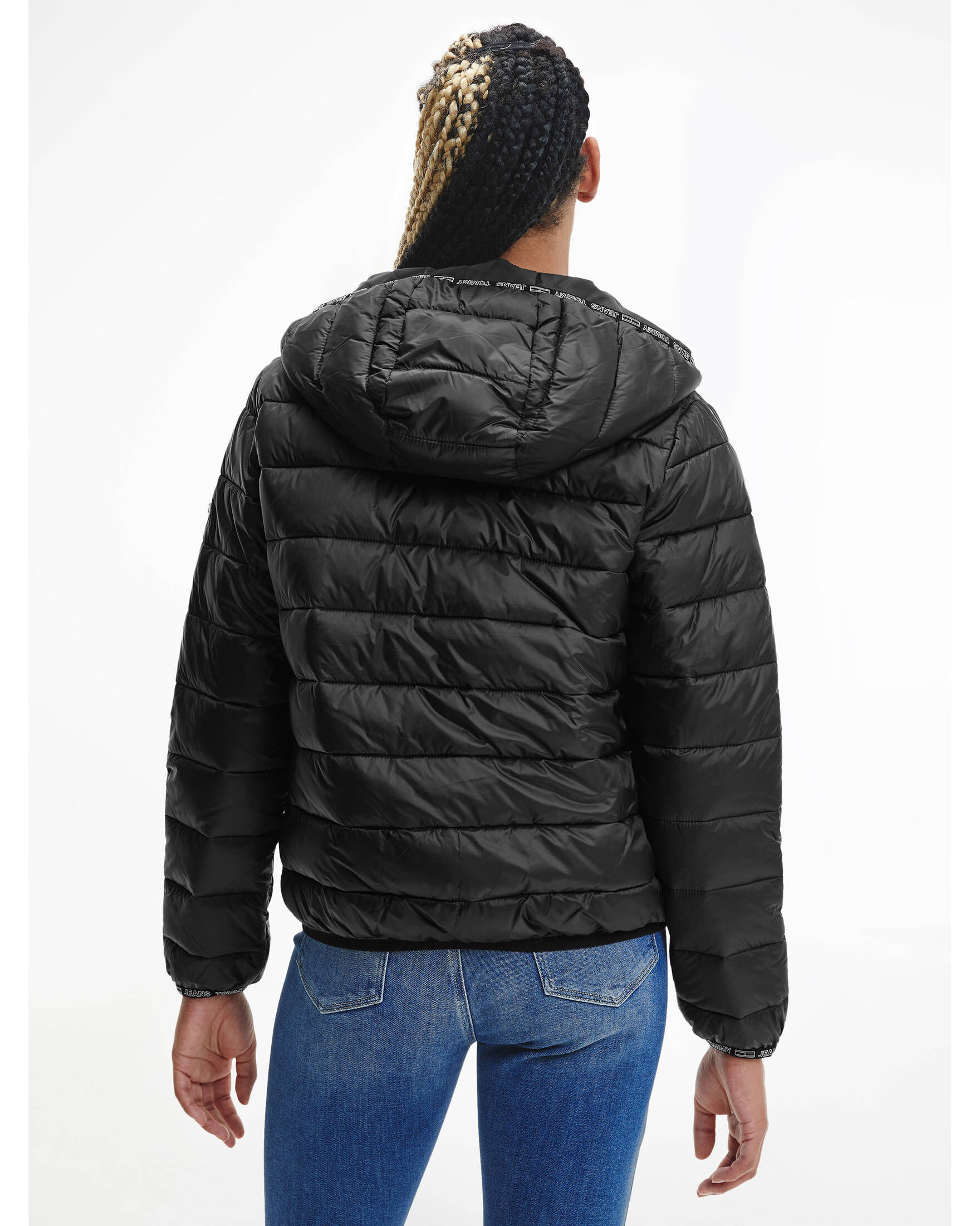 Tommy Jeans| Damen Steppjacke mit Kapuze TJW QUILTED TAPE HOODED JACKET