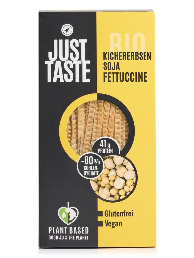 JUST TASTE Pasta-Set: Bio Kichererbsen-Soja Fettuccine & Bärlauch-Koriander-Pesto