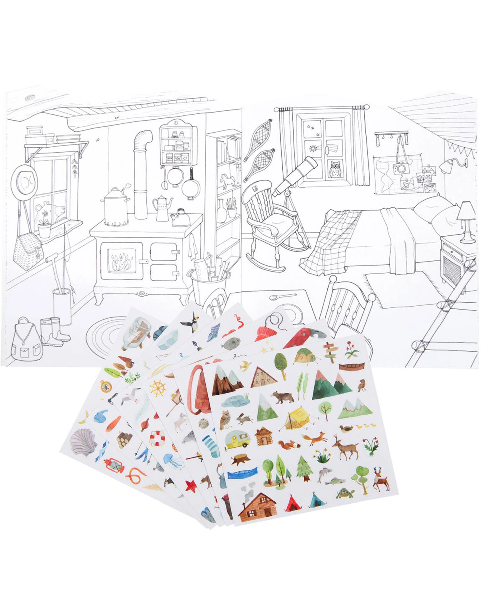Mal- und Stickerbuch L'EXPLORATEUR (24cm x28cm) 20-seitig