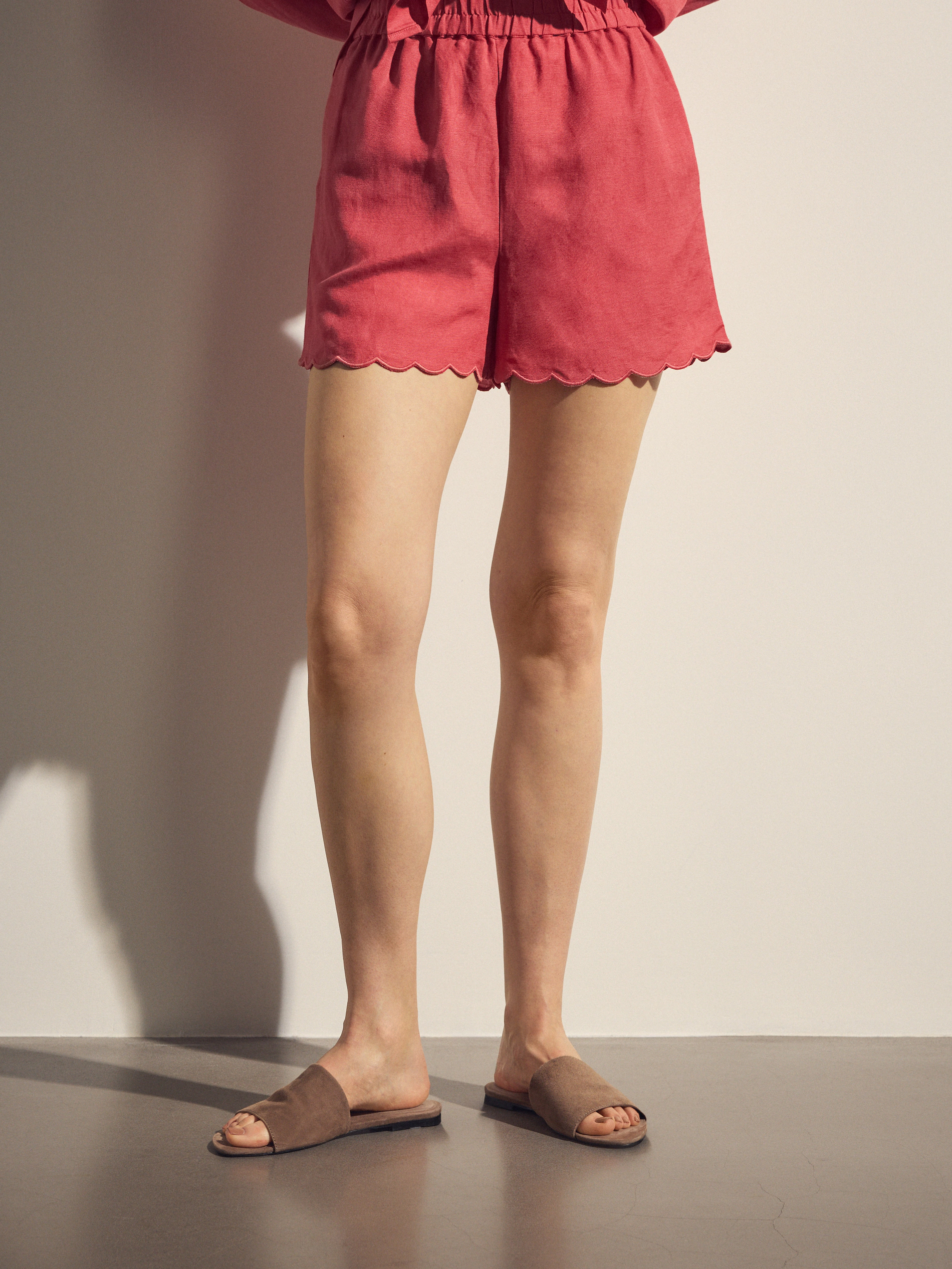 Shorts aus Leinenmischung