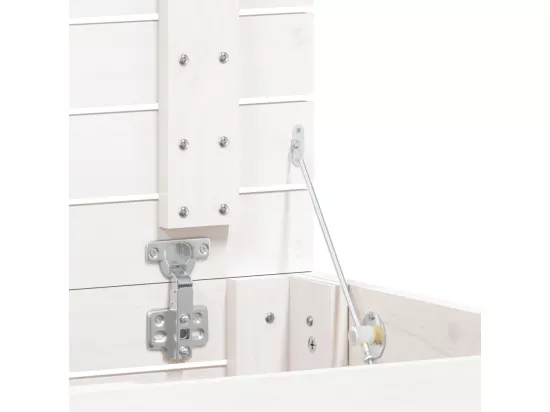 Panier à linge blanc 44x44x76 bois massif de pin
