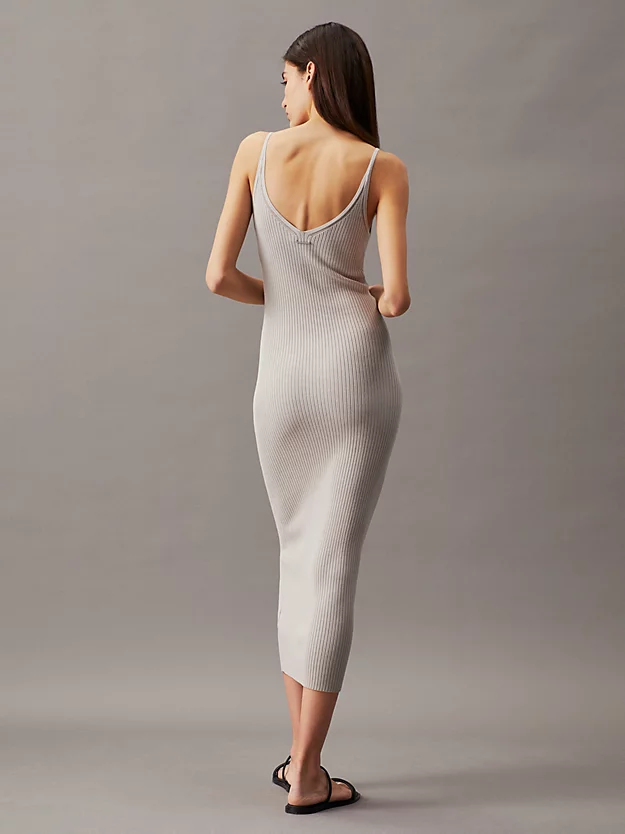 Vestido slip canelado justo