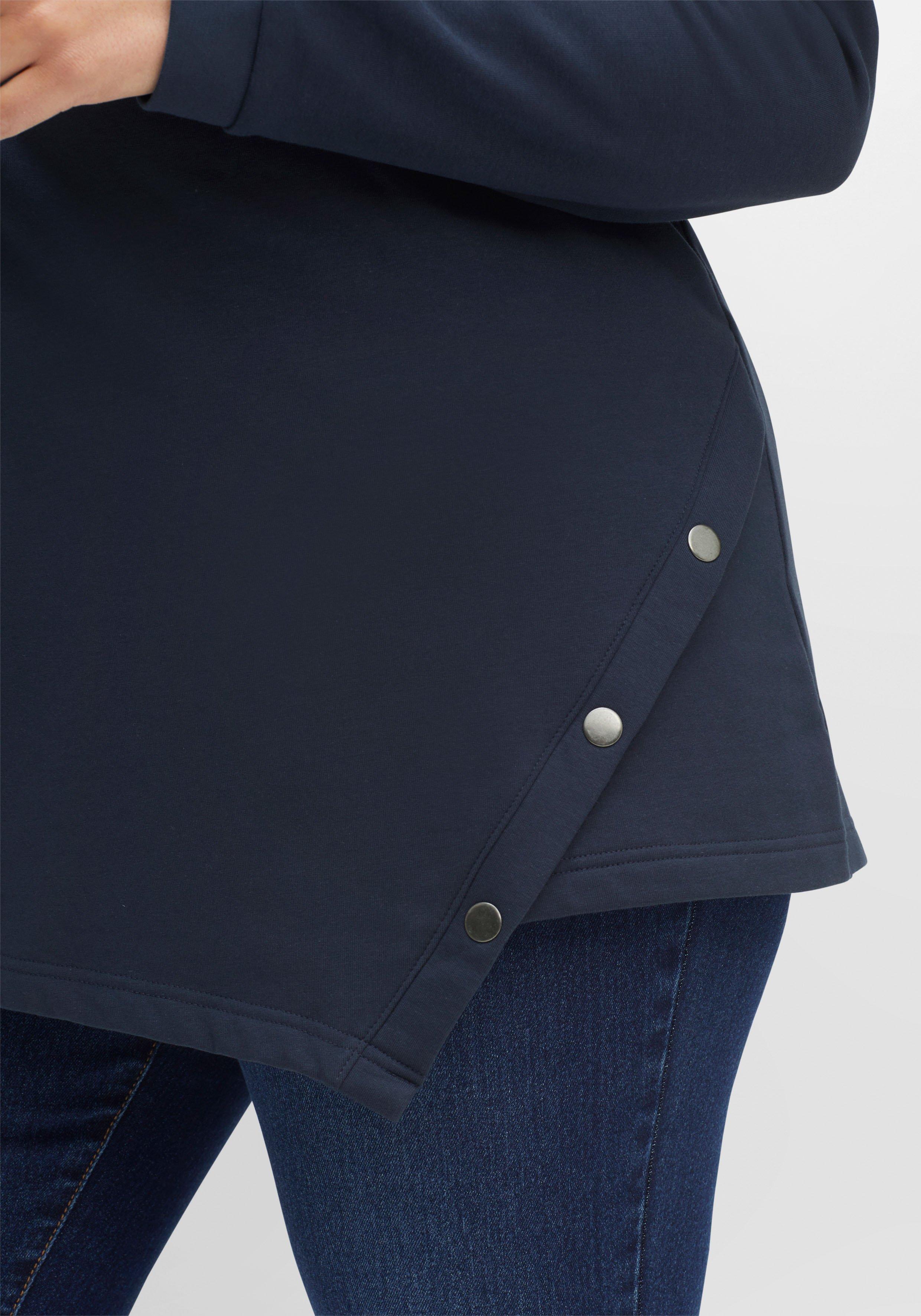 Sweatshirt mit asymmetrischem Saum, flauschig
