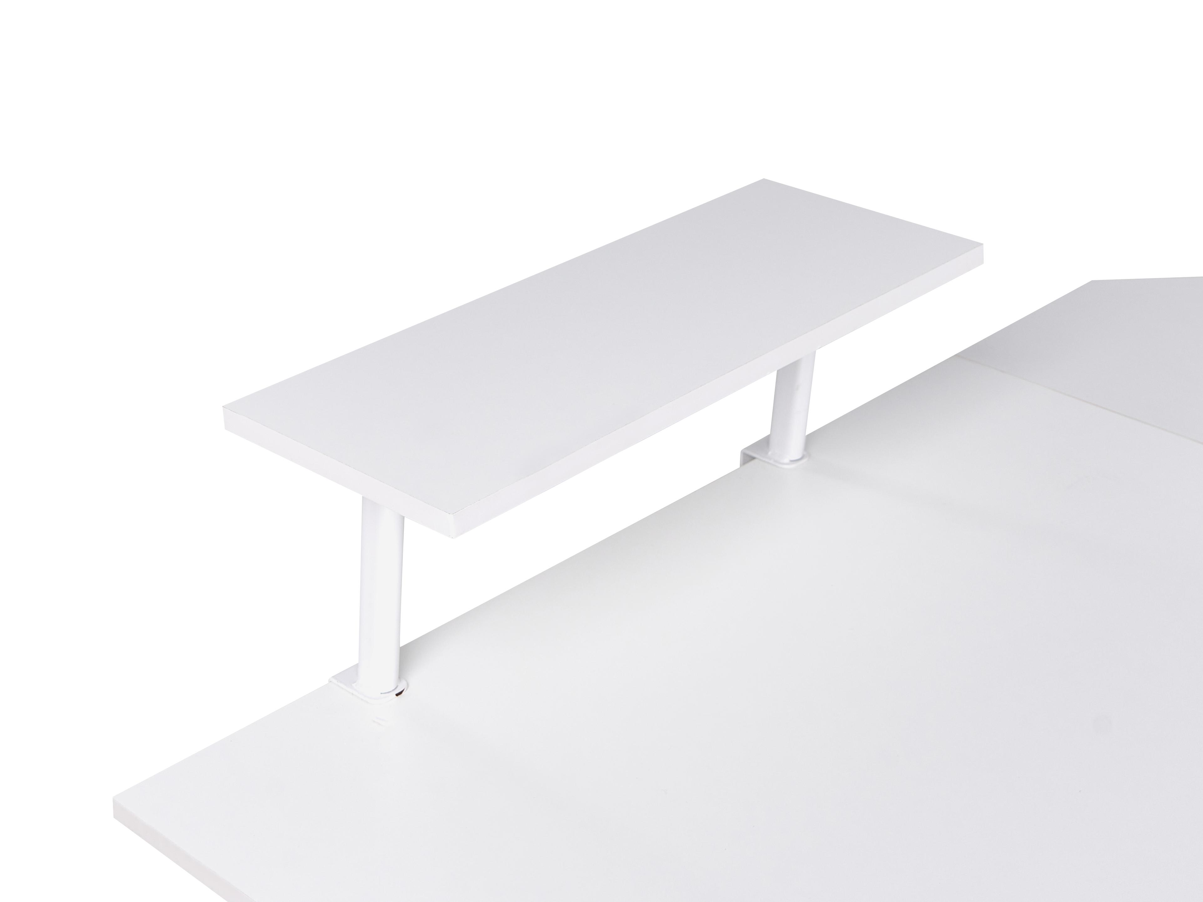 Hoekbureau TACONY Wit 180 cm 140 cm met opbergruimte