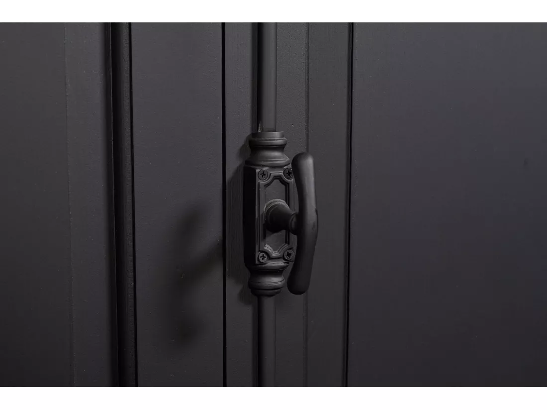 Buffet vaisselier en bois noir 2 portes vitrées - DALILA