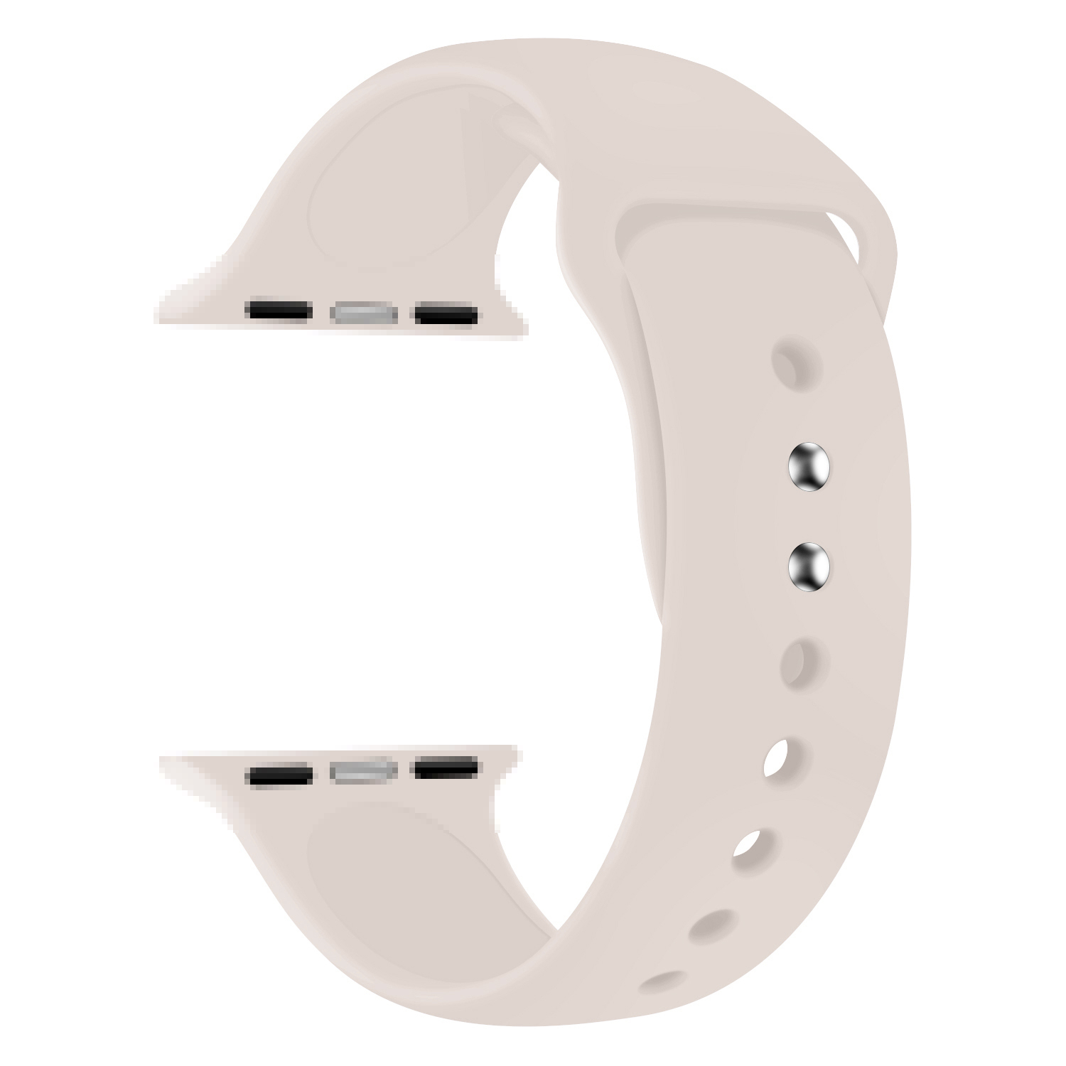 Apple Watch (49/46/45/44 mm) Silikon Sport Armband mit Doppelverschluss (Gelenkumfang: 195-230mm) - Sand