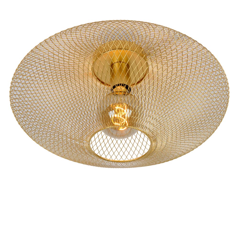 Lucide Mesh plafondlamp 45cm 1x E27 goud mat