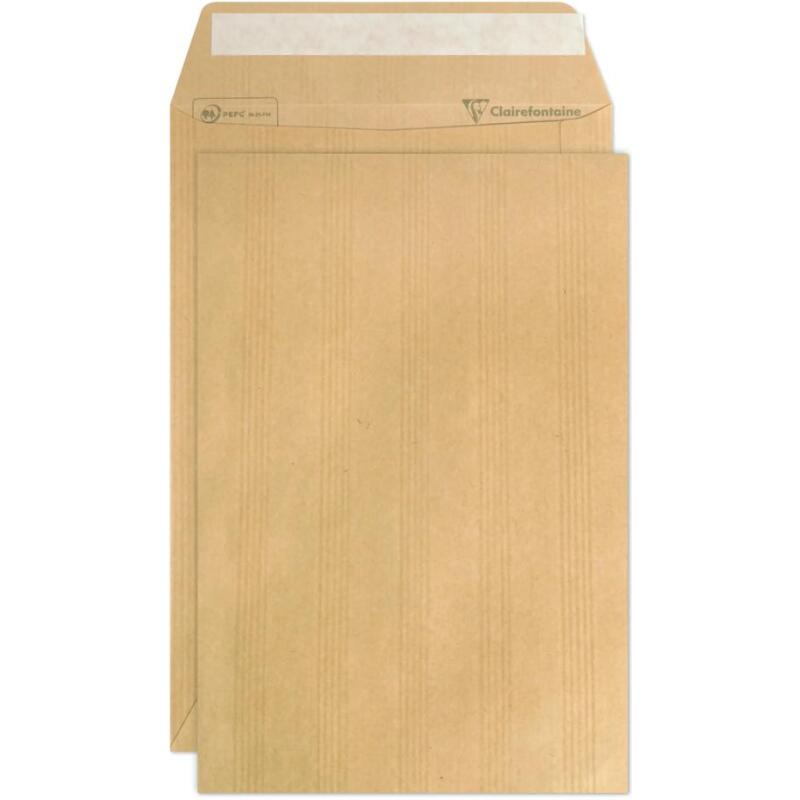 Boite de 500 Pochettes Kraft Adour Brun C5-162x229 mm - Auto-Adhésives - 90g/m2 - Brun