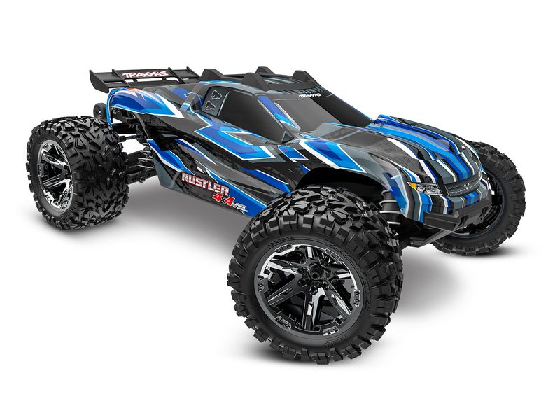 Traxxas Stadium Truck Rustler 4x4 VXL Blau, ARTR, 1:10 4WD Stadium Truck mit Velineon VXL-3S Brushless Antrieb