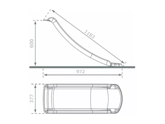 Glissière de toboggan avec vague en PEHD toba 120cm Vert lemon