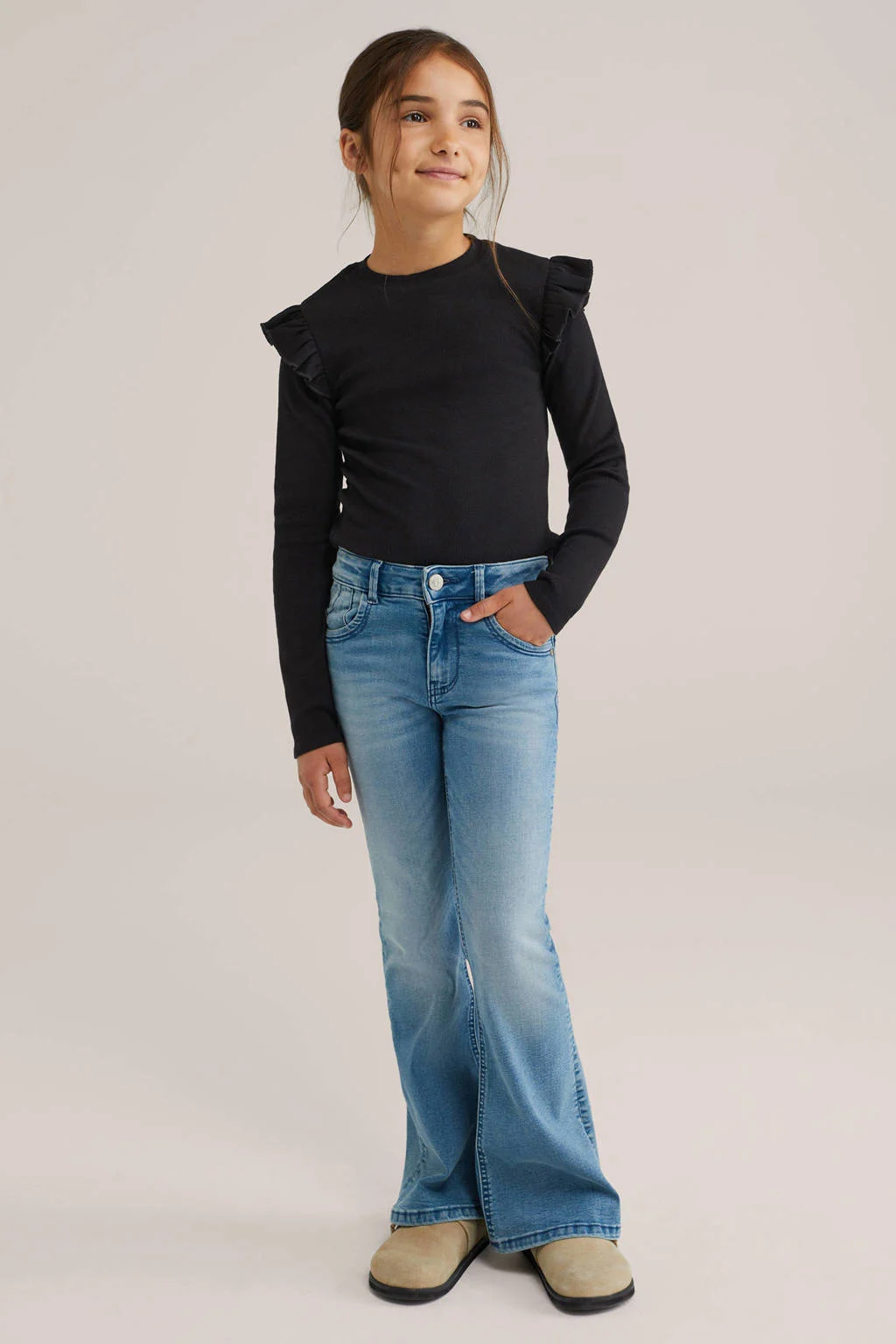 WE Fashion longsleeve - set van 2zwart/wit